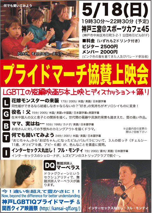 LGBTIQプライドマーチ協賛上映会